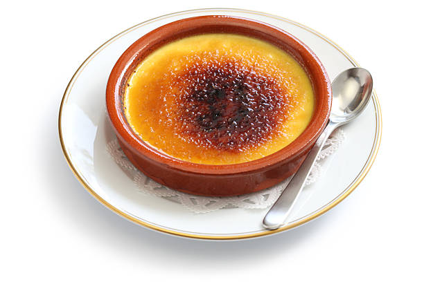 crema catalana - brule stock-fotos und bilder