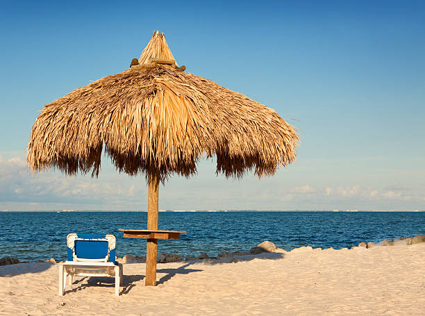 istock Umbrella And Chair On Beach 500221903