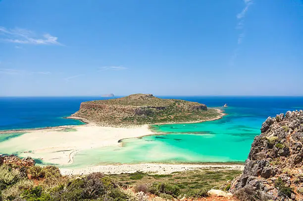 Famous Balos beach on Crete Island (Greece).