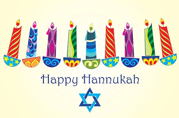 Vector illustration of Happy hanukkah