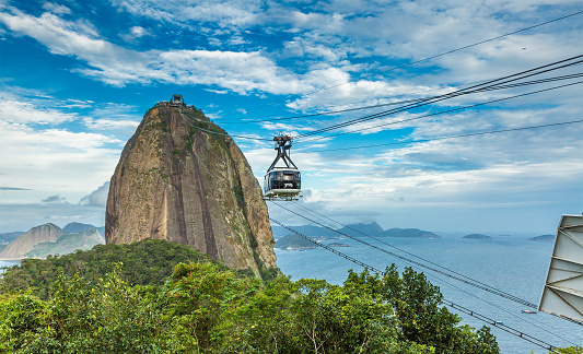 Rio de Janeiro, Brazil - November 30, 2014: The cable car at the Sugarloaf Mountain in Rio de Janeiro, Brazil