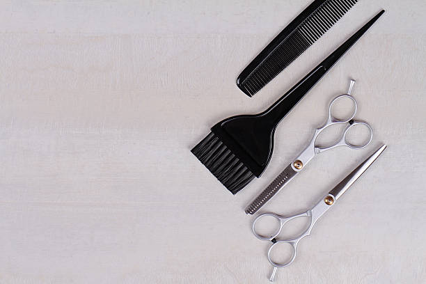 istock Stylish Professional Barber Scissors, Hair Cutting and Thinning Scissors 500225222