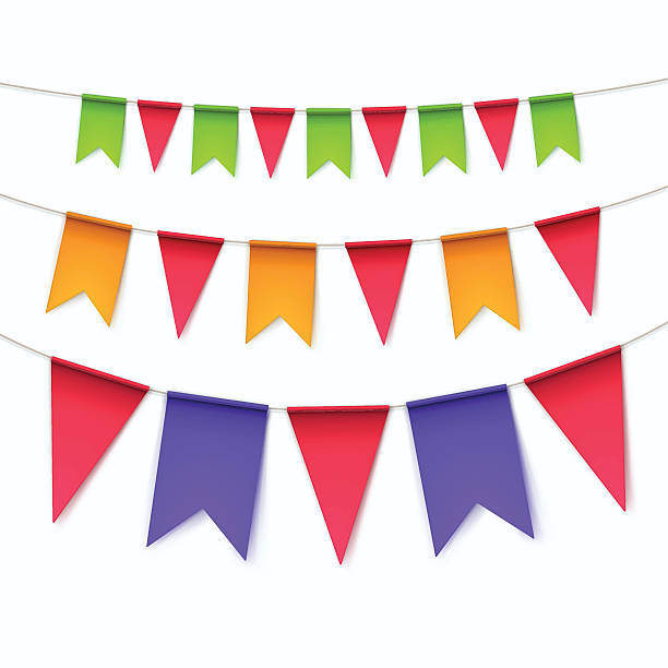 istock Illustration of Vector Set of Multicolored Buntings Garlands Flags Isolated 500226140