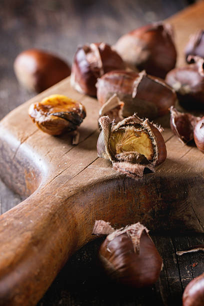 istock Baked edible chestnuts 500226296