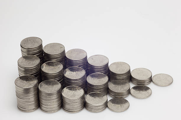 istock Many coins are arranged in an orderly manner 500227030