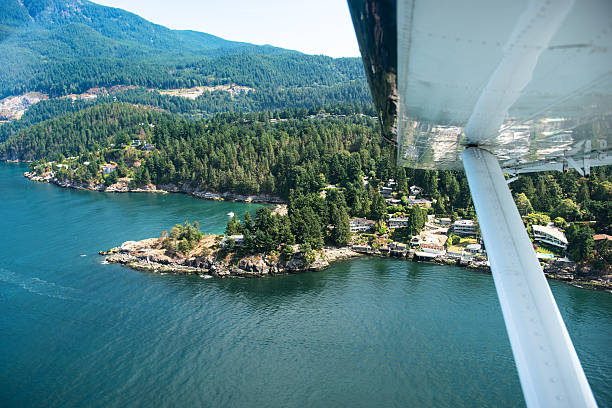 istock Water seaplane flying over the vancouver landscape 500227612