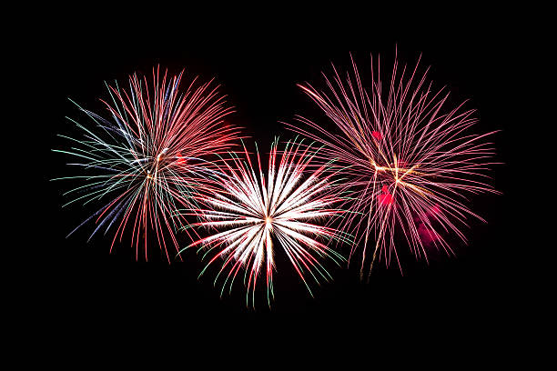 istock Colorful fireworks of various colors on black background 500227748