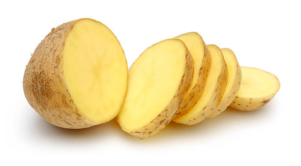 istock Raw Potato Full body and Freshly cut 500228054