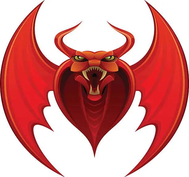 Vector illustration of Red demon