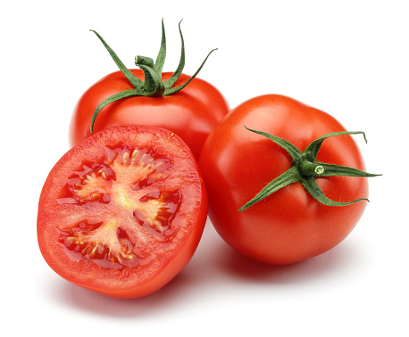 Red Tomatoes on white background