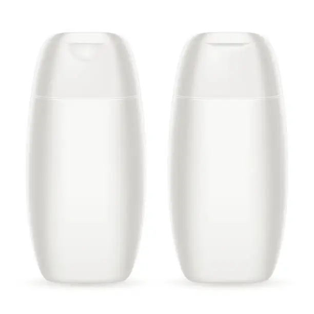 Vector illustration of Shampoo White Plastic Bottle. EPS 10