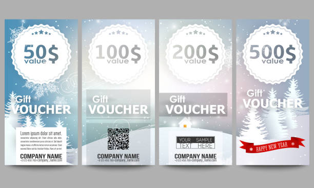 istock Set of modern gift voucher templates. Merry Christmas and happy 500232038