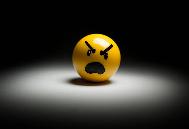 angry frown shouting emoji emoticon stock photo