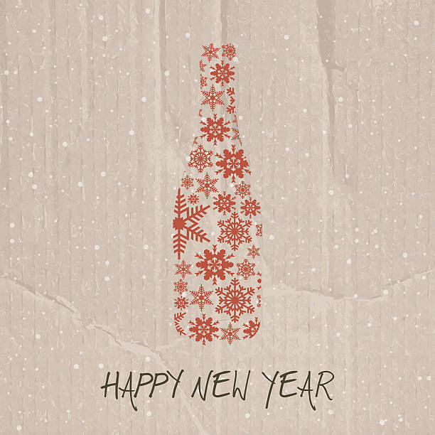 송년의 밤 샴페인 조식, 판지 배경기술 - new years day celebration champagne coloured beige stock illustrations