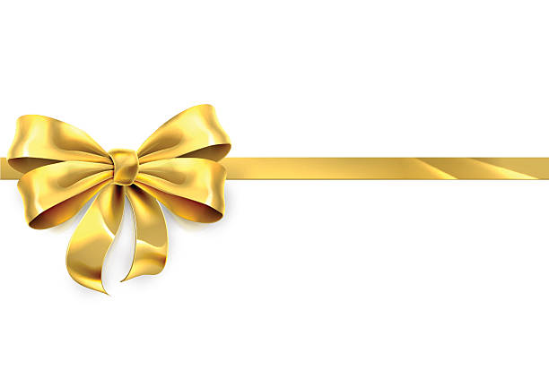 ilustrações de stock, clip art, desenhos animados e ícones de dourado laço de fita de presente de fundo - bow gold gift tied knot