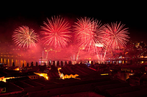 Fireworks in the St. John's Night stock photo