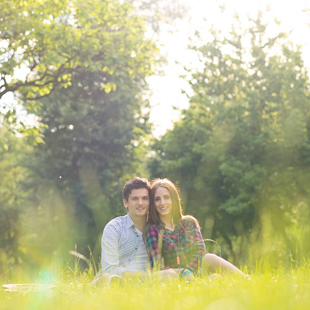 istock Young couple in the park 500233815