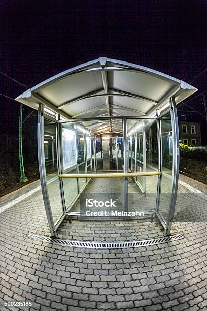 Empty Station Early Morning In The Dark Stock Photo - Download Image Now - Arrival, Bench, Concourse