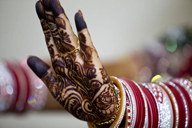 istock Bride hand with henna tattoo 500235787