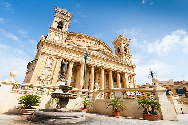 Rotunda of Mosta is a Roman Catholic church in Malta stock photo