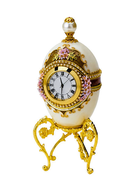 Jeweled Egg decorates clock isolated