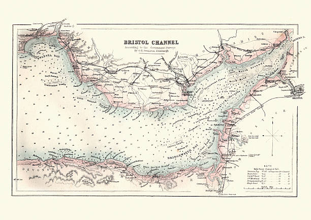 istock Antquie Map of the Bristol Channel, 1880 500250304