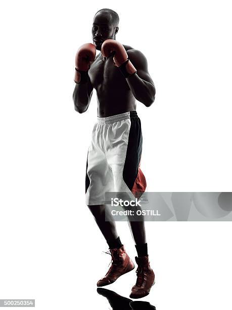 Man Boxers Boxing Isolated Silhouette Stock Photo - Download Image Now - Boxing - Sport, In Silhouette, Men