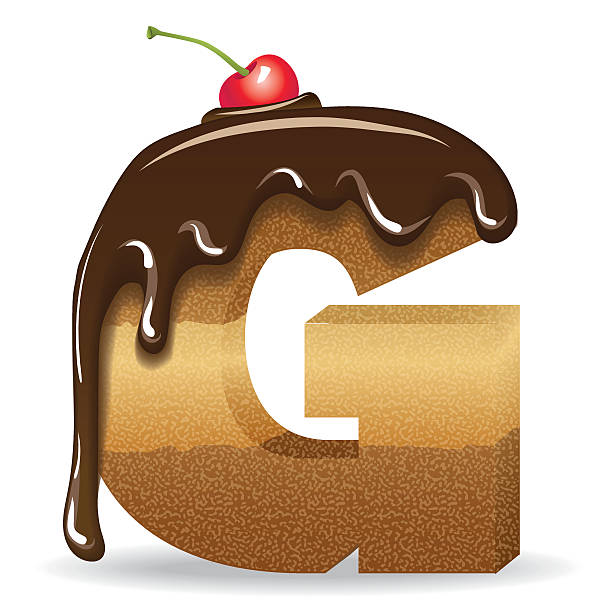 알파벳 g -cake 3d - alphabet white background letter g three dimensional shape stock illustrations