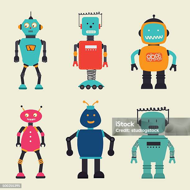 Robot Design Stock Illustration - Download Image Now - Astronaut, Cartoon, Cheerful