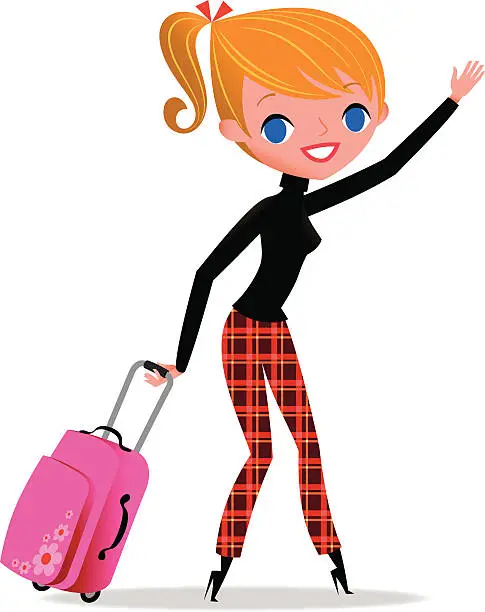 Vector illustration of Woman is traveling.