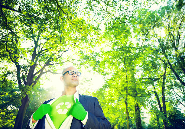 empresário conservador - recycling green environment superhero - fotografias e filmes do acervo