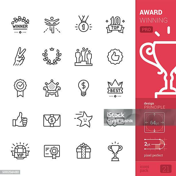 Award Winning Related Vector Icons Pro Pack Stock Illustration - Download Image Now - Icon Symbol, Adulation, Celebrities