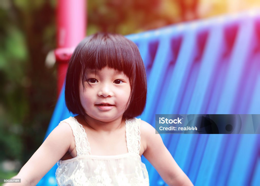 Cute small child in the park Cute asia children 2-3 Years Stock Photo