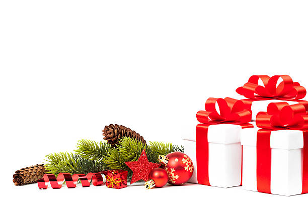 istock christmas gift with red balls bow 500257612