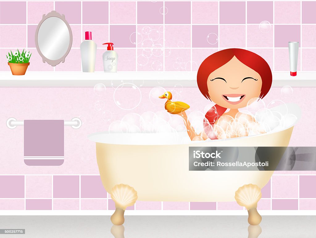 girl in the bath illustration of girl in the bath Adult stock illustration