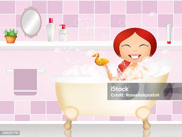 Girl In The Bath Stock Illustration - Download Image Now - Adult, Adults Only, Arts Culture and Entertainment