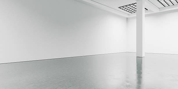 istock Wide and blank interior with concrete floor. 3d render 500258068