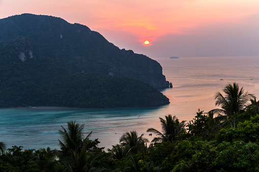 Koh Phi-Phi Sunset view over the landscape