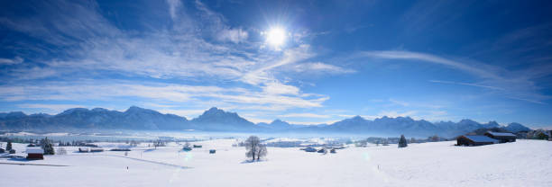 istock panorama landscape in Bavaria at winter 500259852