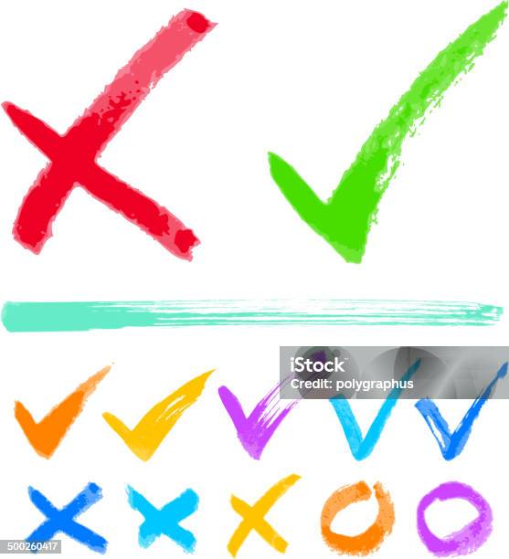 Vector Check Marks Stock Illustration - Download Image Now - OK - Single Word, Check Mark, Cross Shape