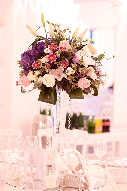 istock Beautifully decorated wedding table with flowers 500260651