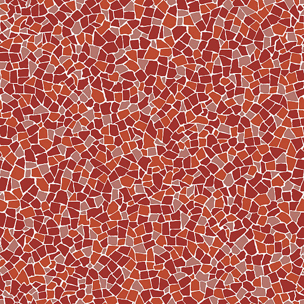 red broken tiles pattern - barcelona stock illustrations