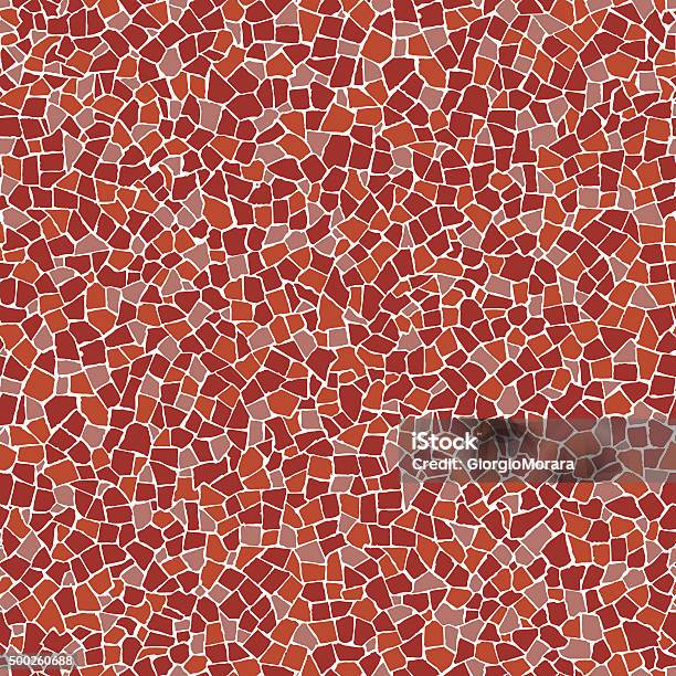 Red Broken Tiles Pattern Stock Illustration - Download Image Now - Barcelona - Spain, Pattern, Mosaic