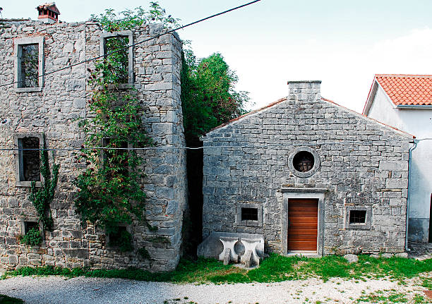 The small Saint Pancras Church in the historic hill town of Gracisce in central Istria, Croatia.