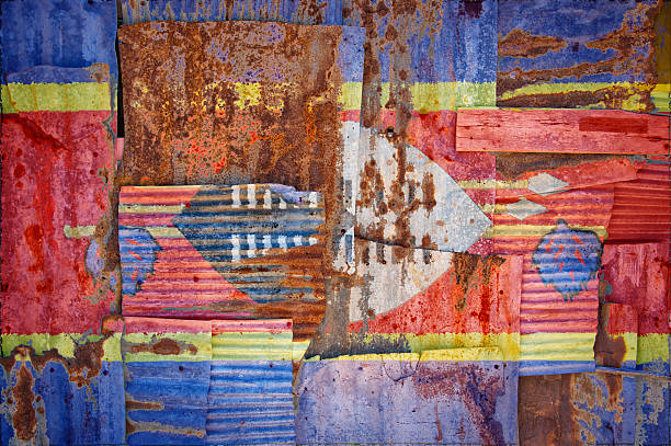 istock Corrugated Iron Swaziland Flag 500262930