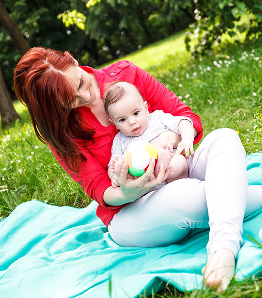 istock Mother and son in park 500276453