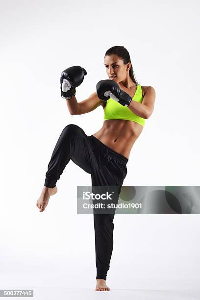 Beautifu Fitness Woman Stock Photo - Download Image Now - Women, Kickboxing, Boxing - Sport
