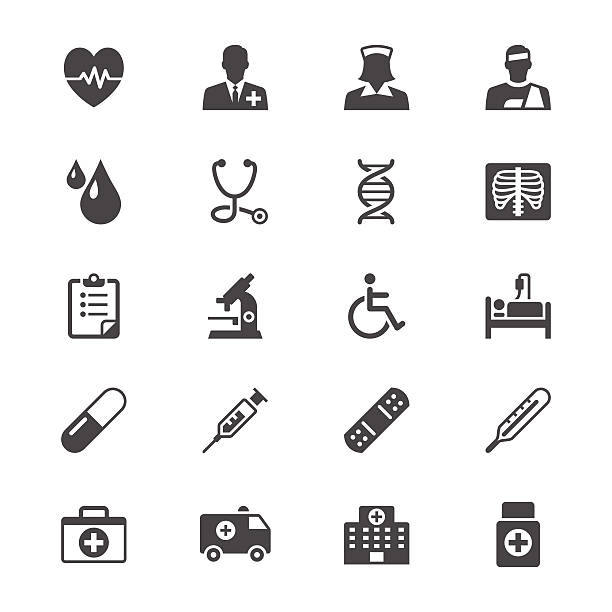 Health care flat icons Simple vector icons. Clear and sharp. Easy to resize. No transparency effect. EPS10 file. radiology doctor stock illustrations