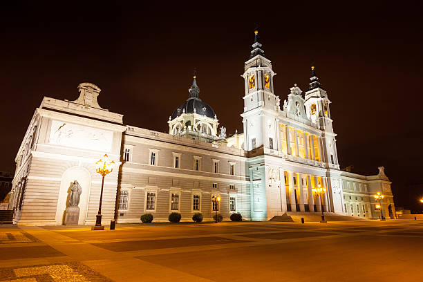 istock Almudena cathedral in night. Madrid, Spain 500279505