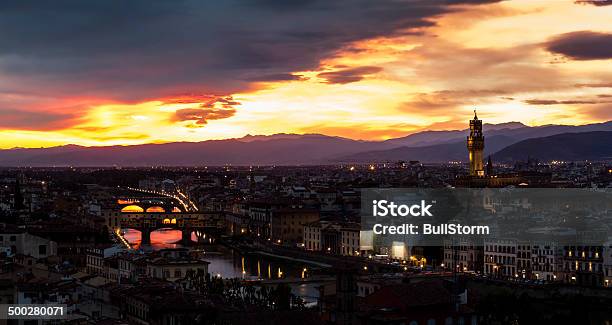 Florence Skyline Stock Photo - Download Image Now - Arno River, Bell Tower - Tower, Campanile - Florence